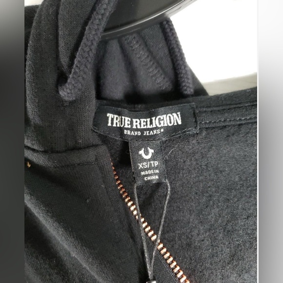 True Religion Women's Black Hoodie with Gold Accents - Picture 3 of 9